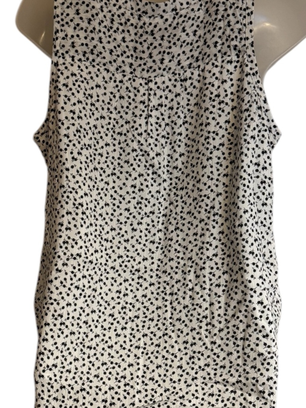 NWT ANN TAYLOR LOFT White/Black Dot Print Sleeveless Top SMALL    #11 - Picture 5 of 8